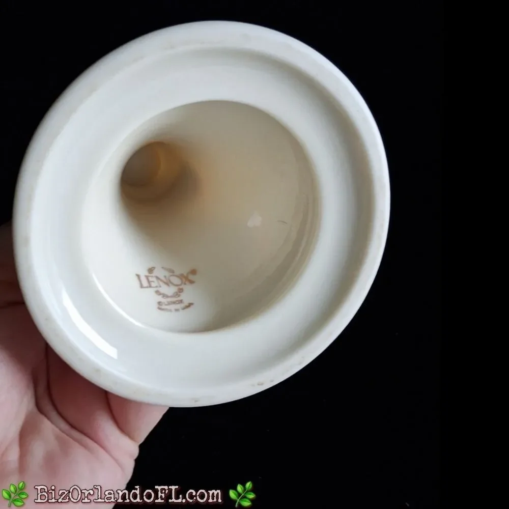 VINTAGE: Lenox Carlton Candlestick Cream Porcelain / 24K Gold Trim Home Decor